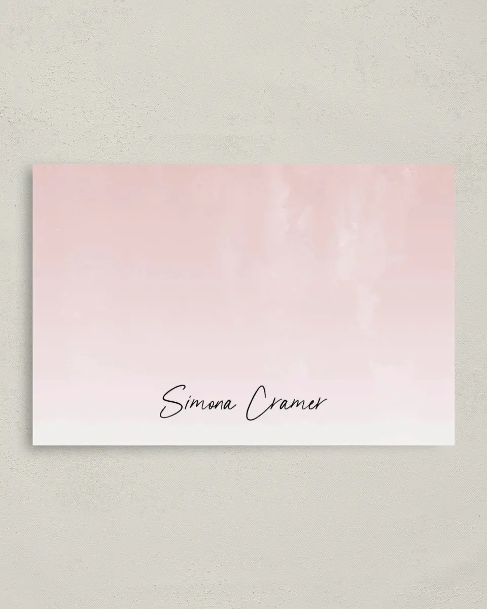 This is a 4" x 6" Folded Personal Stationery called Chic Watercolor printed in full color on Premium Smooth paper