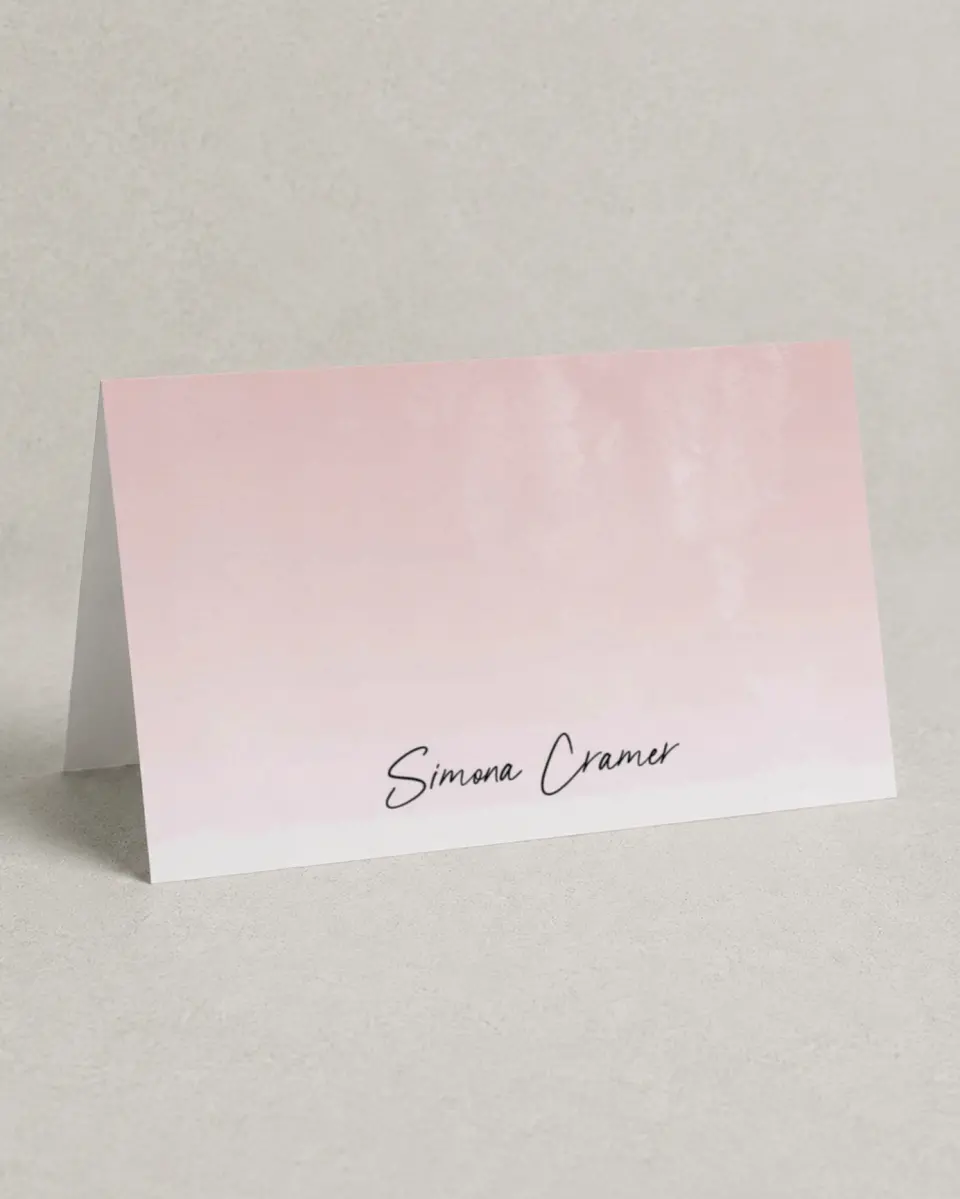 This is a 4" x 6" Folded Personal Stationery called Chic Watercolor printed in full color on Premium Smooth paper