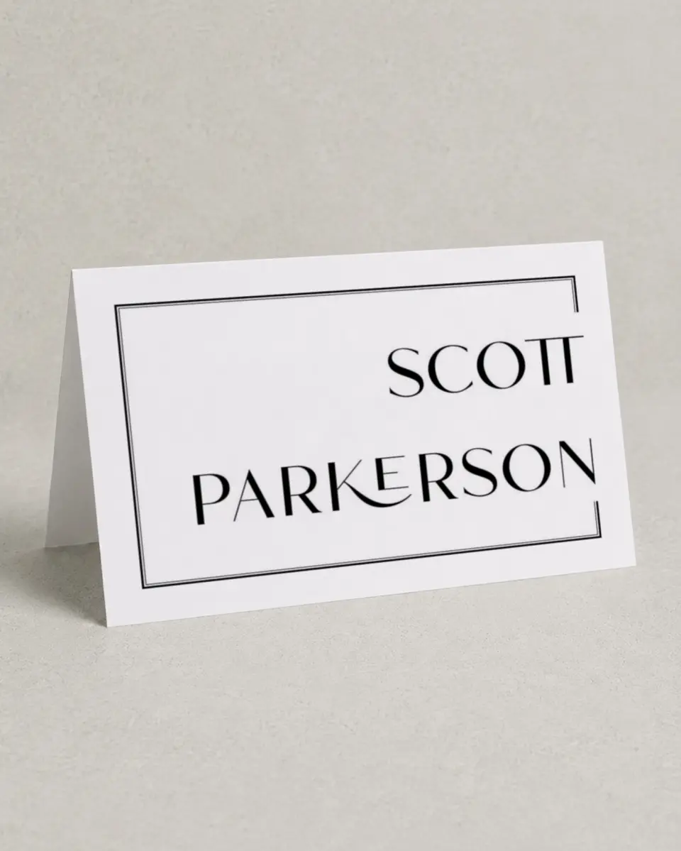 This is a 4" x 6" Folded Personal Stationery called Boldly Framed printed in full color on Premium Smooth paper