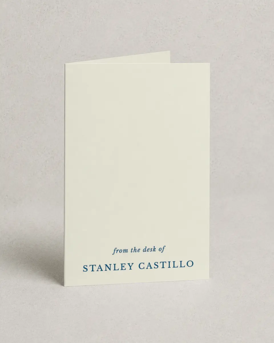 This is a 4" x 6" Folded Personal Stationery called Timeless Tone printed in full color on Premium Smooth paper