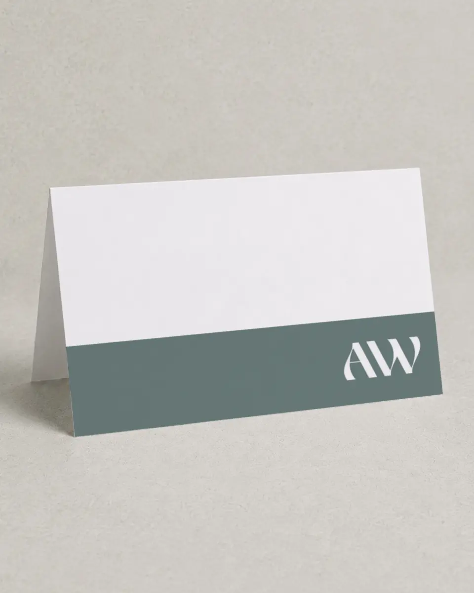 This is a 4" x 6" Folded Personal Stationery called Bold Brand printed in full color on Premium Smooth paper