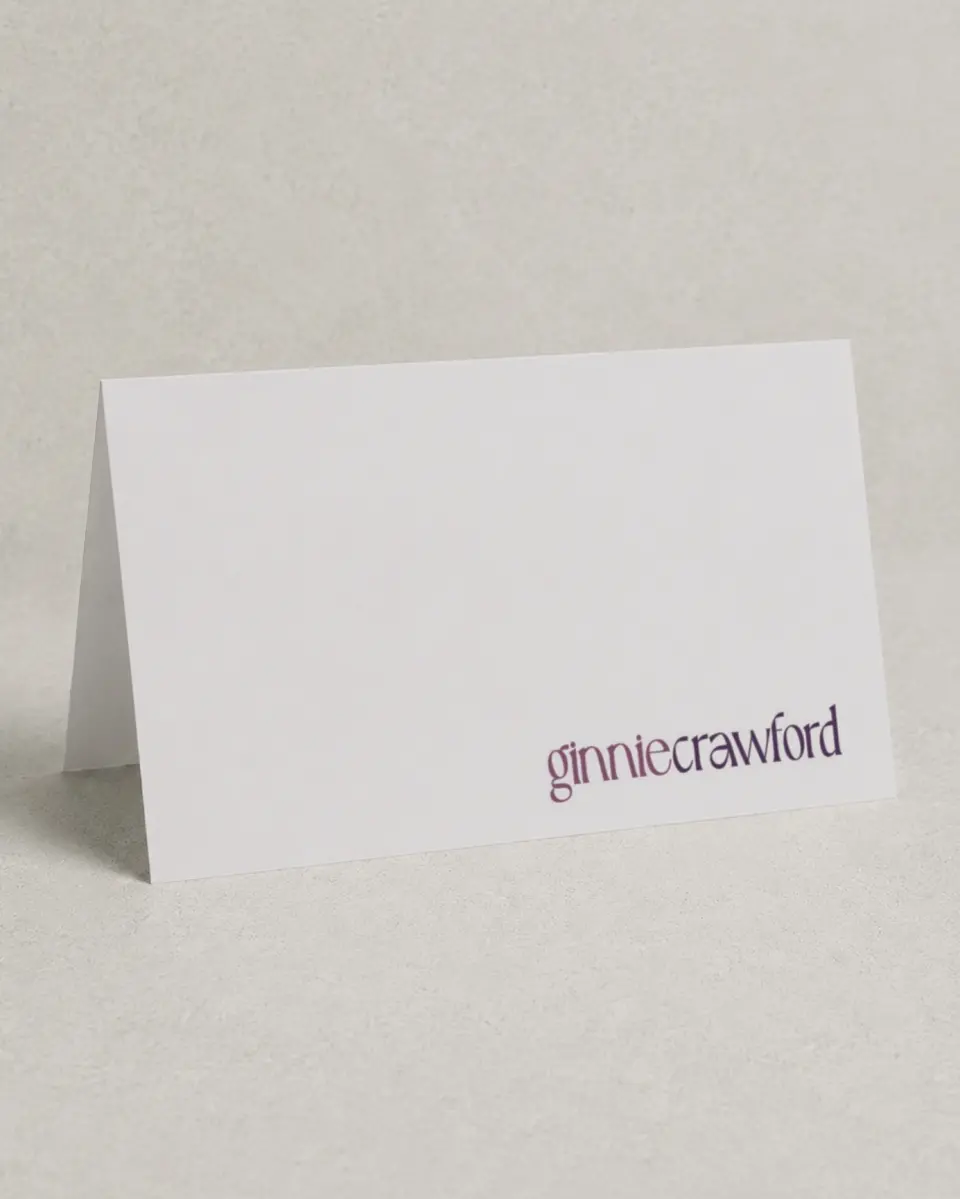 This is a 4" x 6" Folded Personal Stationery called Fresh Expression printed in full color on Premium Smooth paper