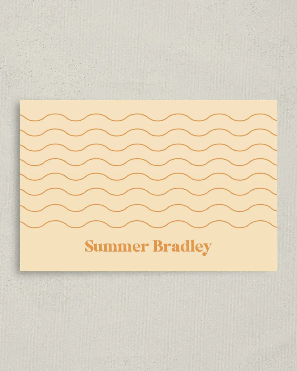 This is a 4" x 6" Folded Personal Stationery called Signature Swirls printed in full color on Premium Smooth paper
