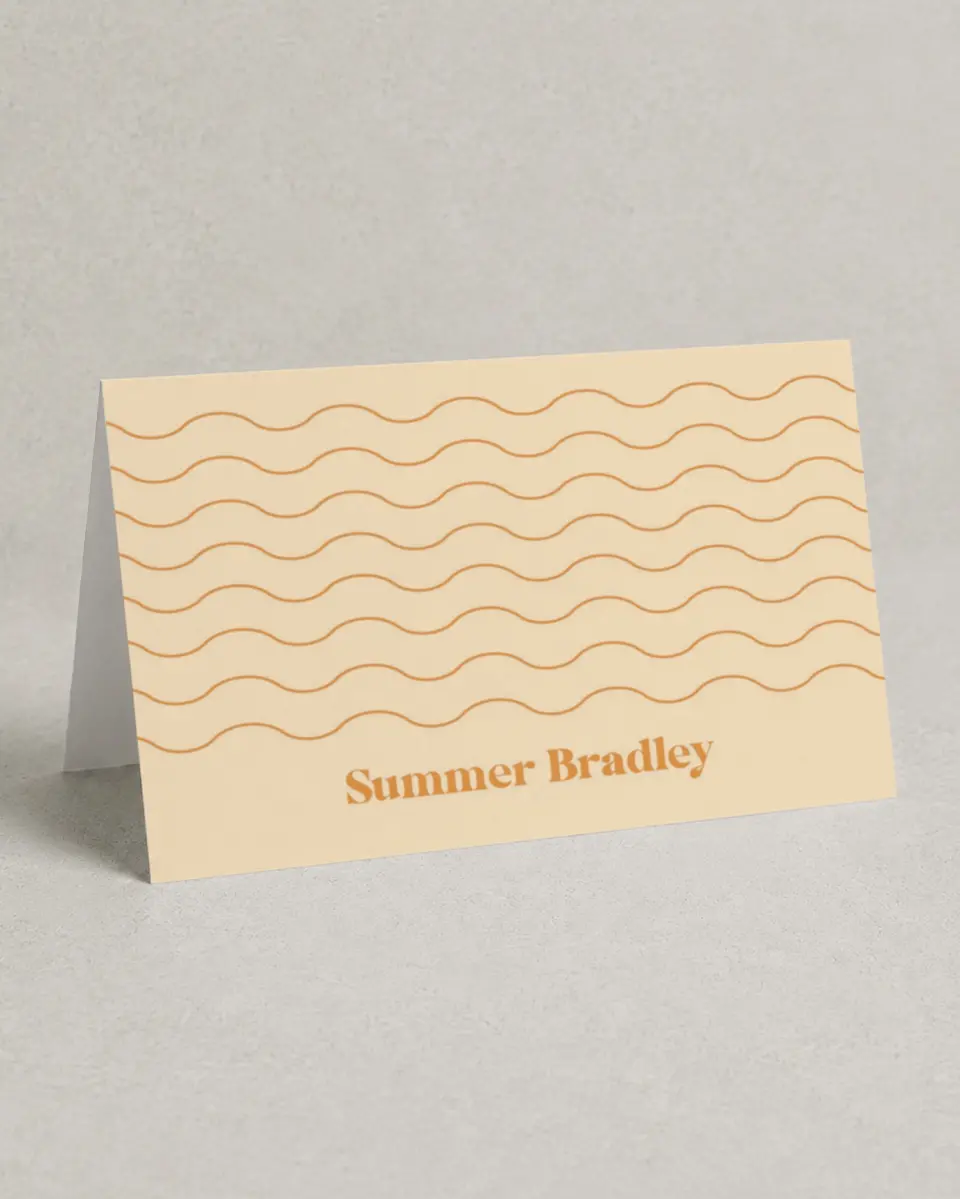 This is a 4" x 6" Folded Personal Stationery called Signature Swirls printed in full color on Premium Smooth paper