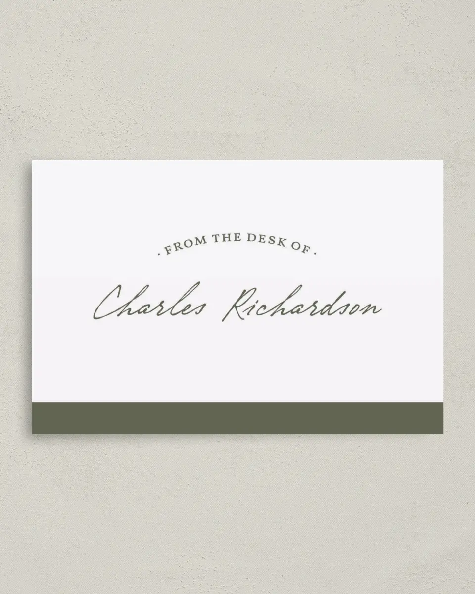 This is a 4" x 6" Folded Personal Stationery called Vintage Badge printed in full color on Premium Smooth paper