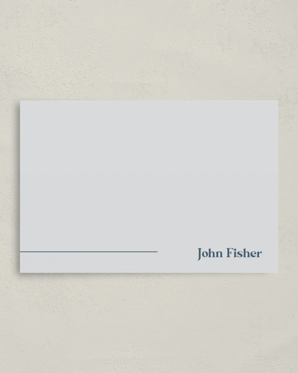 This is a 4" x 6" Folded Personal Stationery called Simply Signed printed in full color on Premium Smooth paper