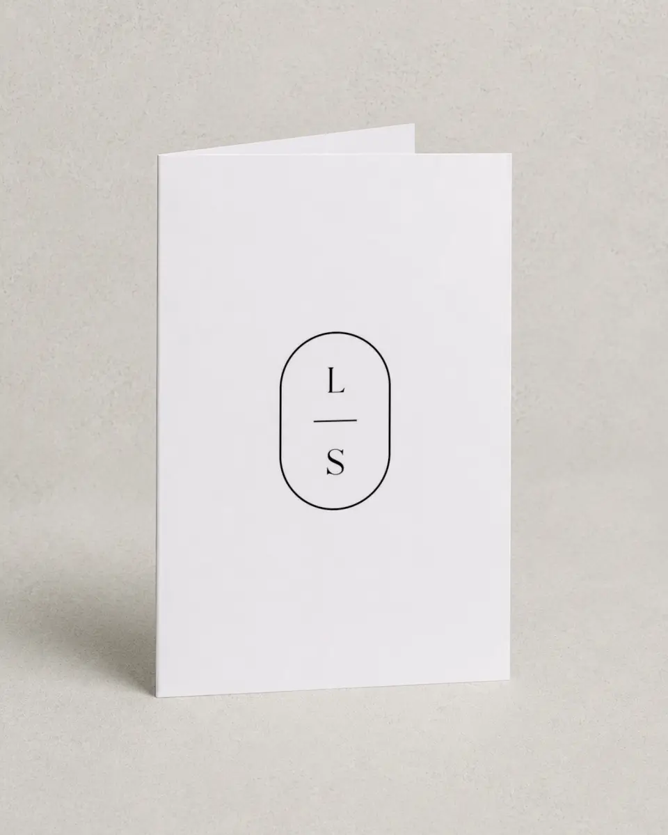 This is a 4" x 6" Folded Personal Stationery called Sleek Signature printed in full color on Premium Smooth paper