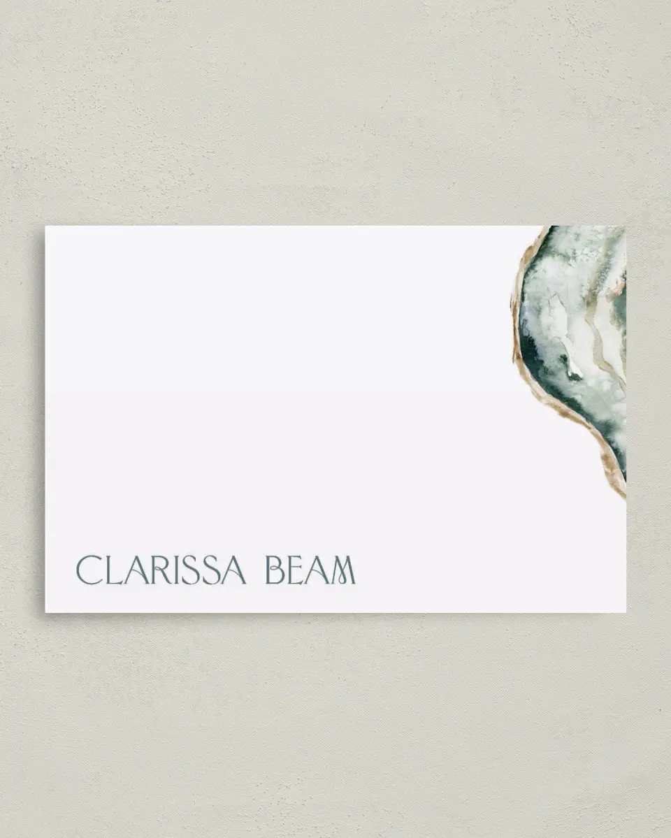 This is a 4" x 6" Folded Personal Stationery called Gentle Geode printed in full color on Premium Smooth paper