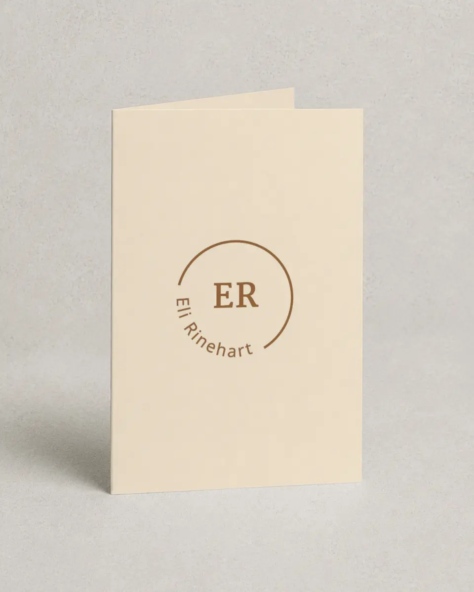 This is a 4" x 6" Folded Personal Stationery called Classic Badge printed in full color on Premium Smooth paper