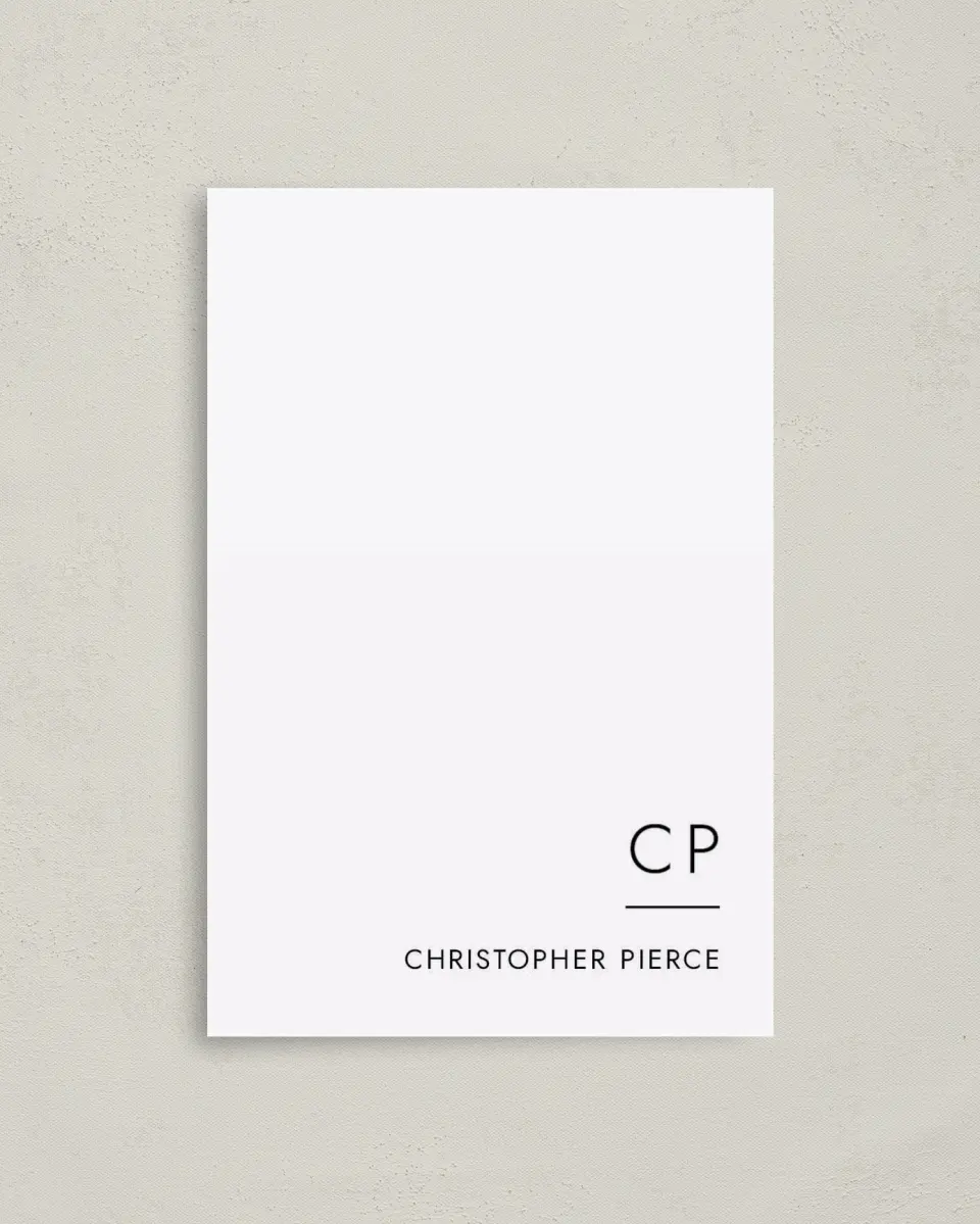 This is a 4" x 6" Folded Personal Stationery called Modern Monogram printed in full color on Premium Smooth paper