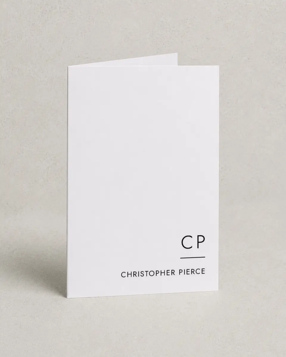 This is a 4" x 6" Folded Personal Stationery called Modern Monogram printed in full color on Premium Smooth paper