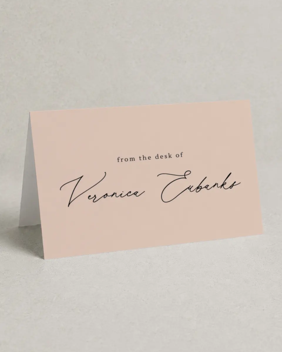This is a 4" x 6" Folded Personal Stationery called Simply Smooth printed in full color on Premium Smooth paper