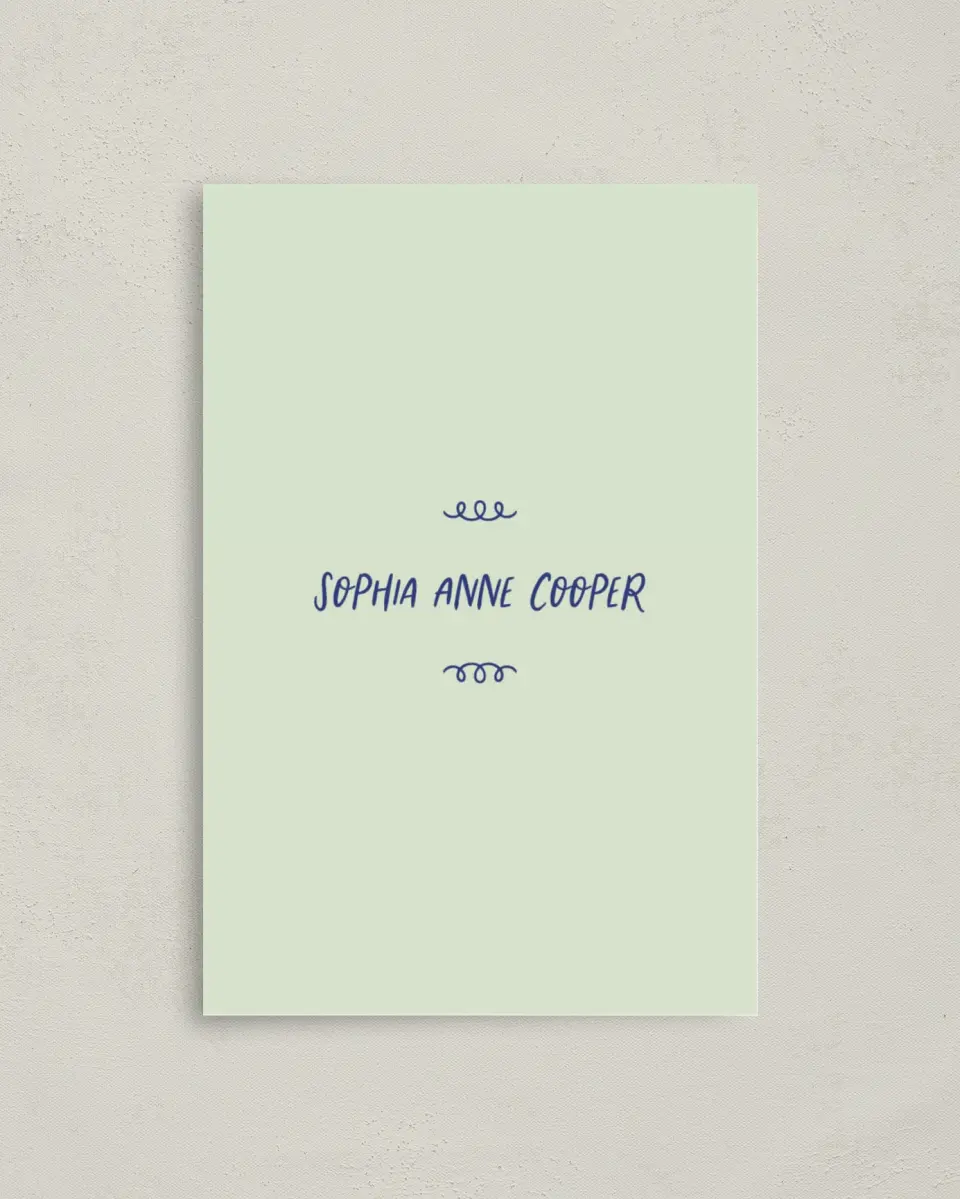 This is a 4" x 6" Folded Personal Stationery called Handwritten Charm printed in full color on Premium Smooth paper