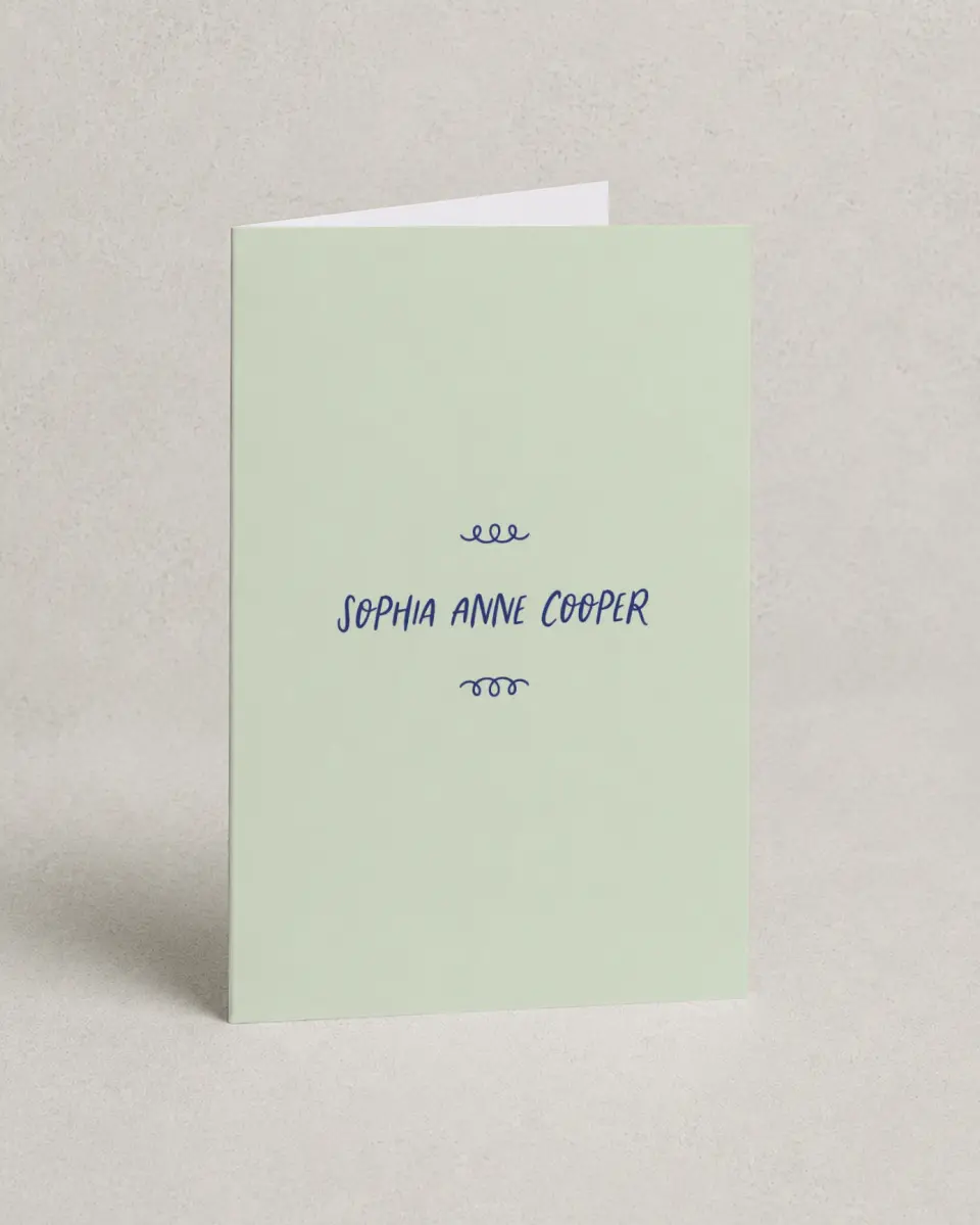 This is a 4" x 6" Folded Personal Stationery called Handwritten Charm printed in full color on Premium Smooth paper