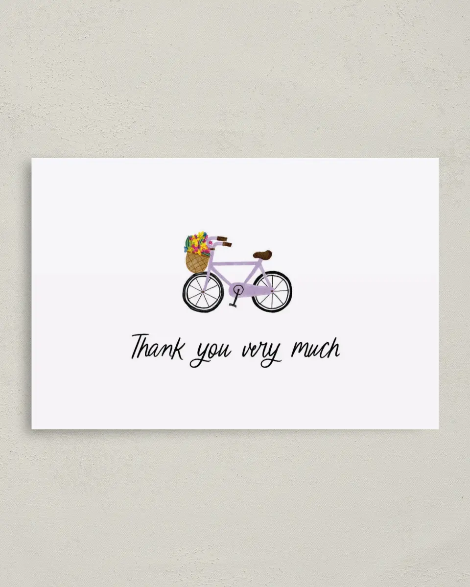 This is a 4" x 6" Folded Graduation Thank You Card called Playful Thanks printed in full color on Premium Smooth paper