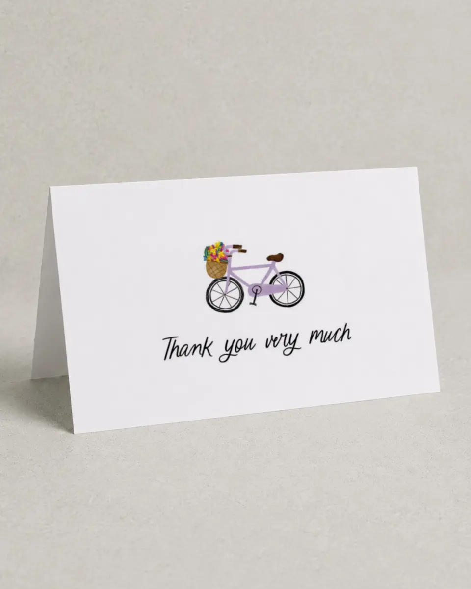 This is a 4" x 6" Folded Graduation Thank You Card called Playful Thanks printed in full color on Premium Smooth paper
