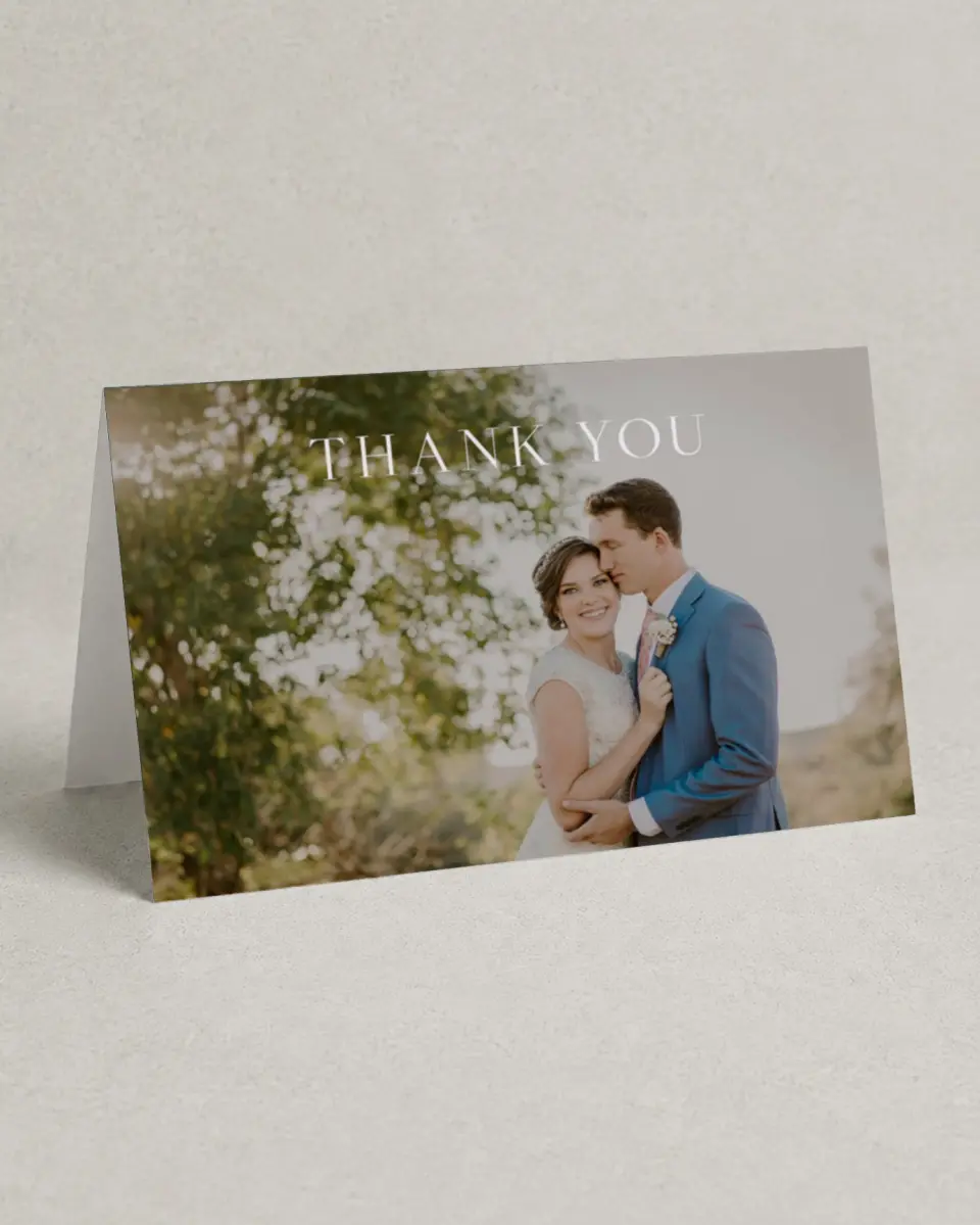 This is a 4" x 6" Folded Thank You Card called True Tradition printed in full color on Premium Smooth paper
