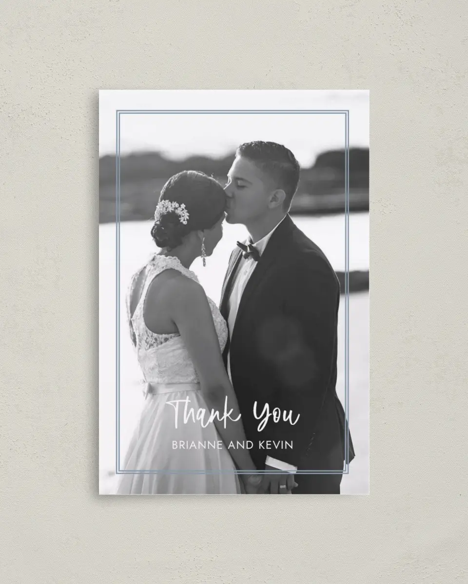 This is a 4" x 6" Folded Thank You Card called Abundant Blue printed in full color on Premium Smooth paper