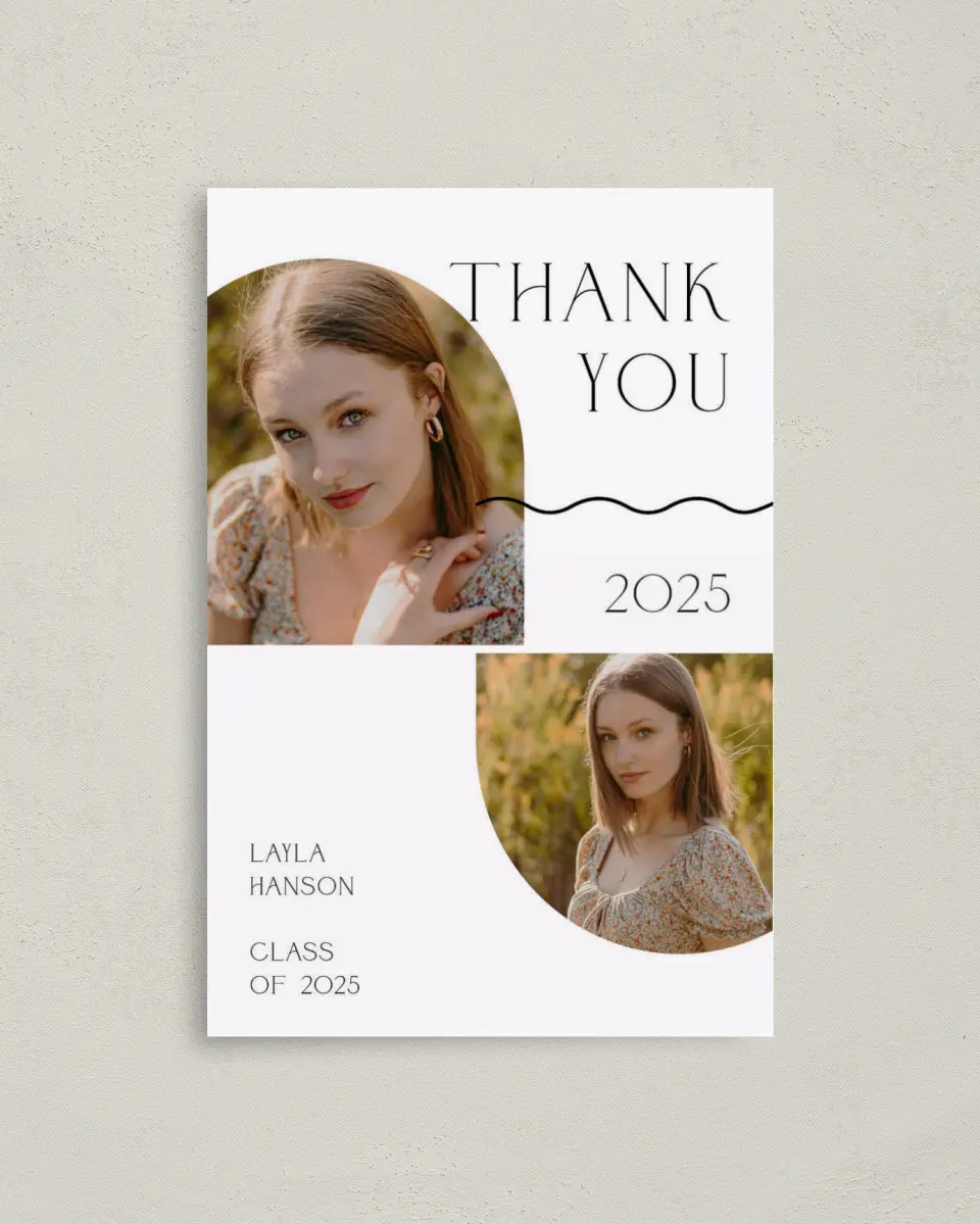 This is a 4" x 6" Folded Graduation Thank You Card called Beyond Blessed printed in full color on Premium Smooth paper