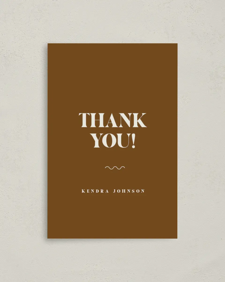 This is a 4" x 6" Folded Baby Shower Thank You Card called Wonderful Welcome printed in full color on Premium Smooth paper