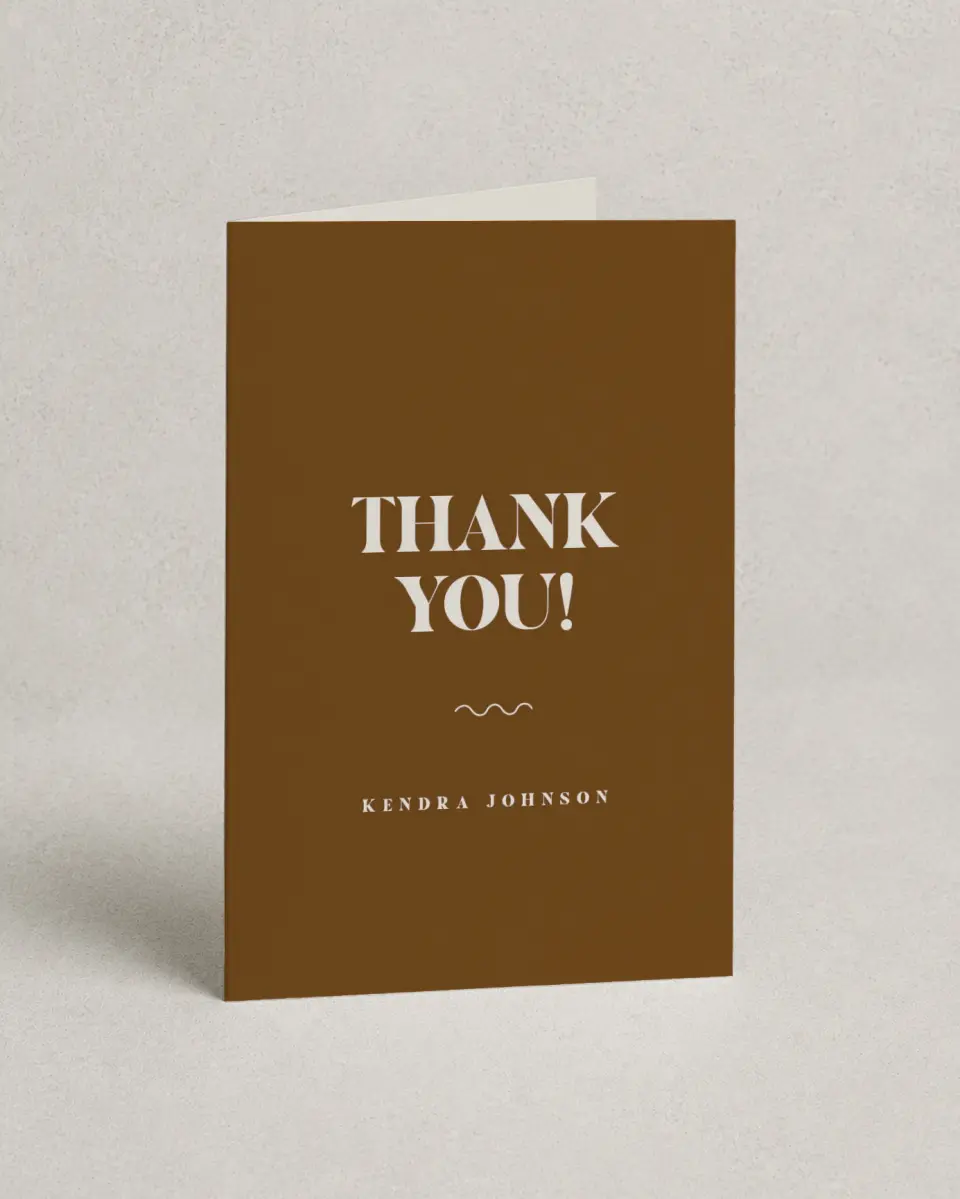 This is a 4" x 6" Folded Baby Shower Thank You Card called Wonderful Welcome printed in full color on Premium Smooth paper