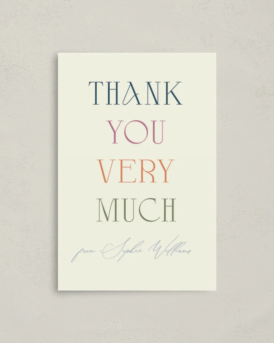 This is a 4" x 6" Folded Baby Shower Thank You Card called Warm Welcome printed in full color on Premium Smooth paper