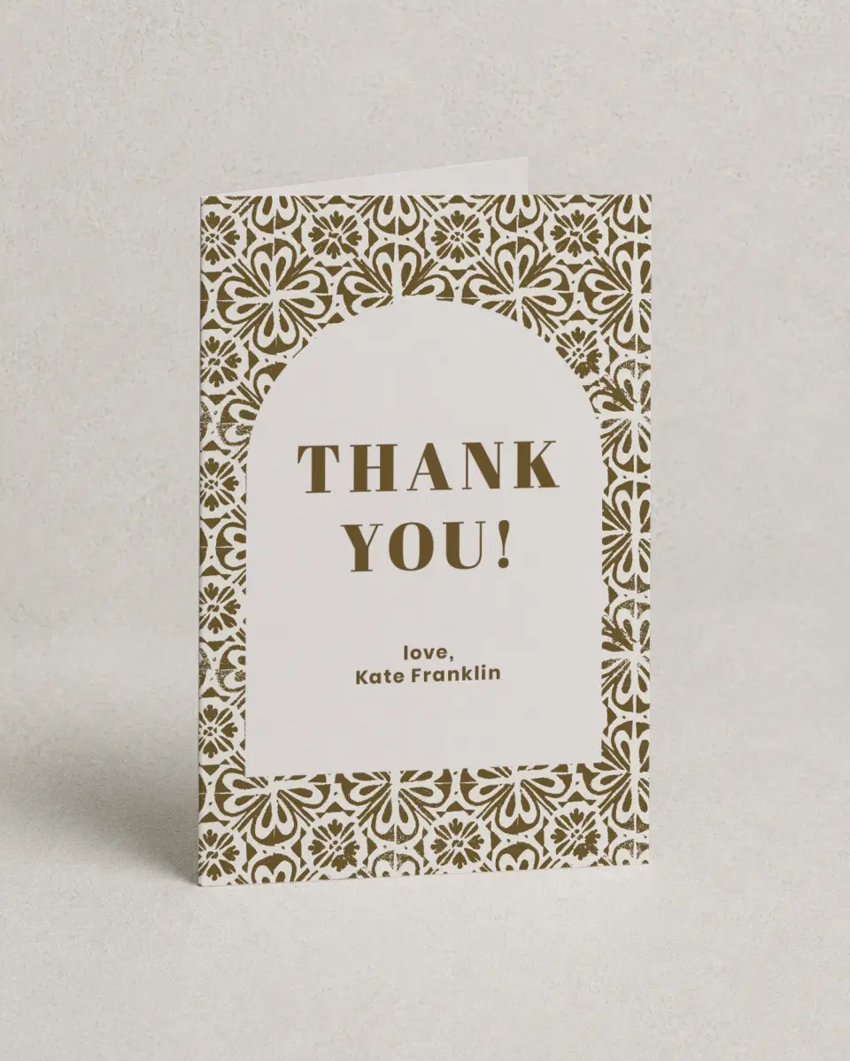 This is a 4" x 6" Folded Baby Shower Thank You Card called Sweet Baby printed in full color on Premium Smooth paper