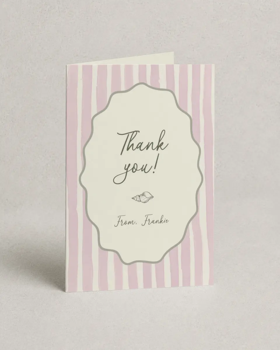 This is a 4" x 6" Folded Newlywed called Coastal Charm printed in full color on Premium Smooth paper
