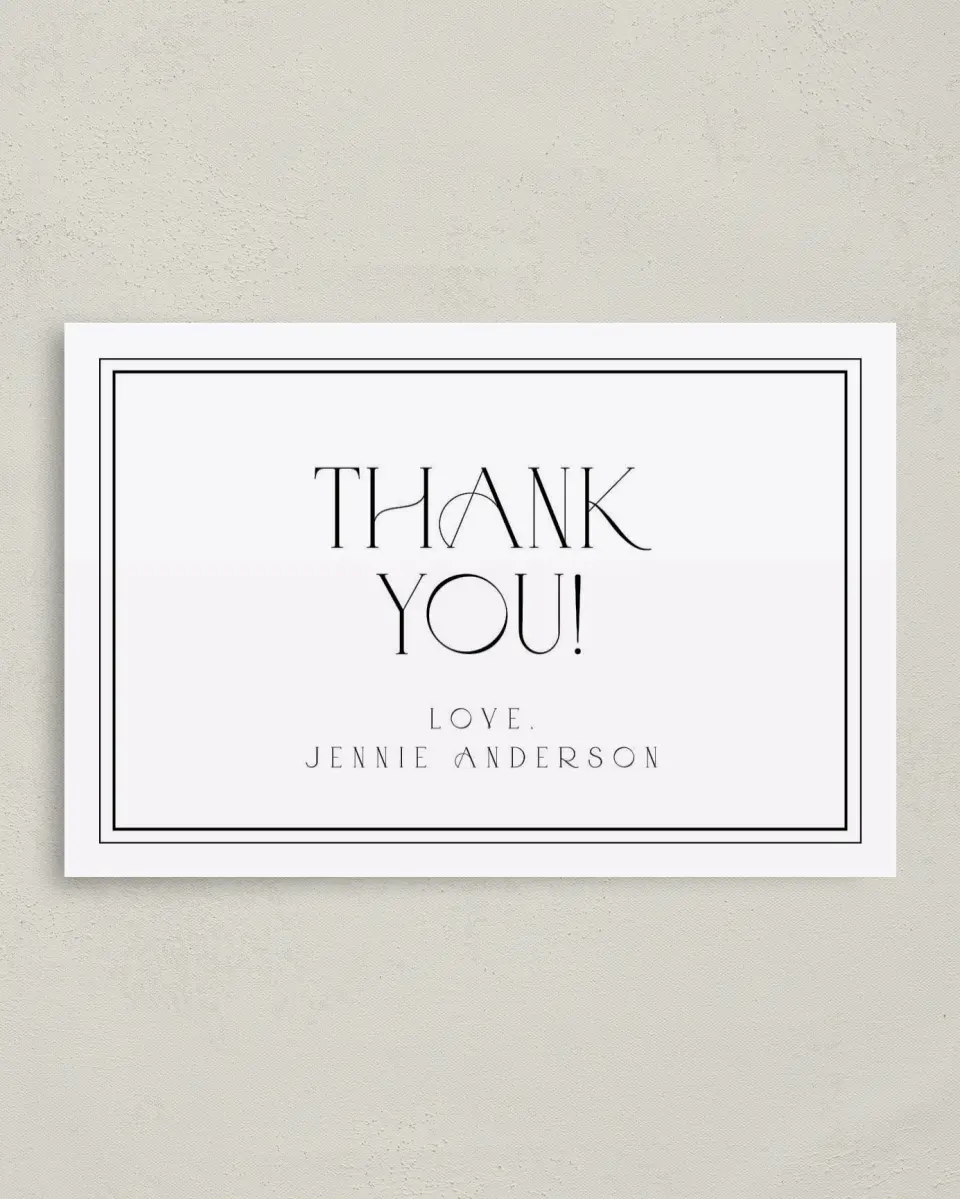 This is a 4" x 6" Folded Newlywed called Clean and Classy printed in full color on Premium Smooth paper