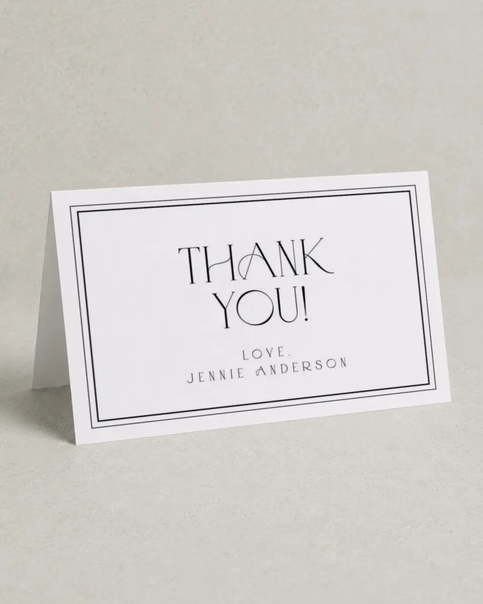 This is a 4" x 6" Folded Newlywed called Clean and Classy printed in full color on Premium Smooth paper