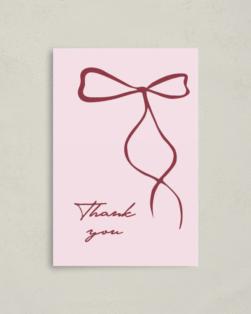 This is a 4" x 6" Folded Newlywed called Tied the Knot printed in full color on Premium Smooth paper