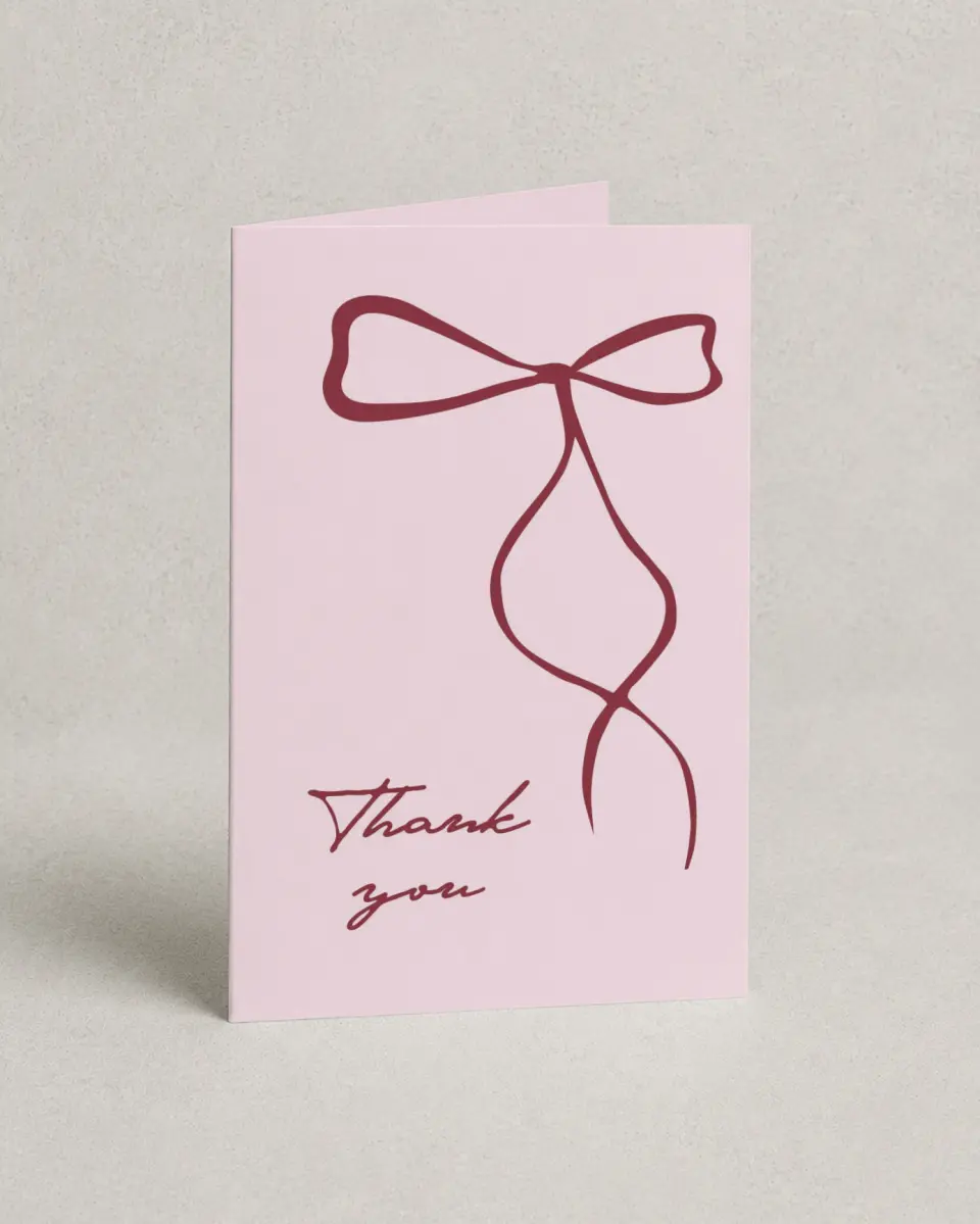 This is a 4" x 6" Folded Newlywed called Tied the Knot printed in full color on Premium Smooth paper
