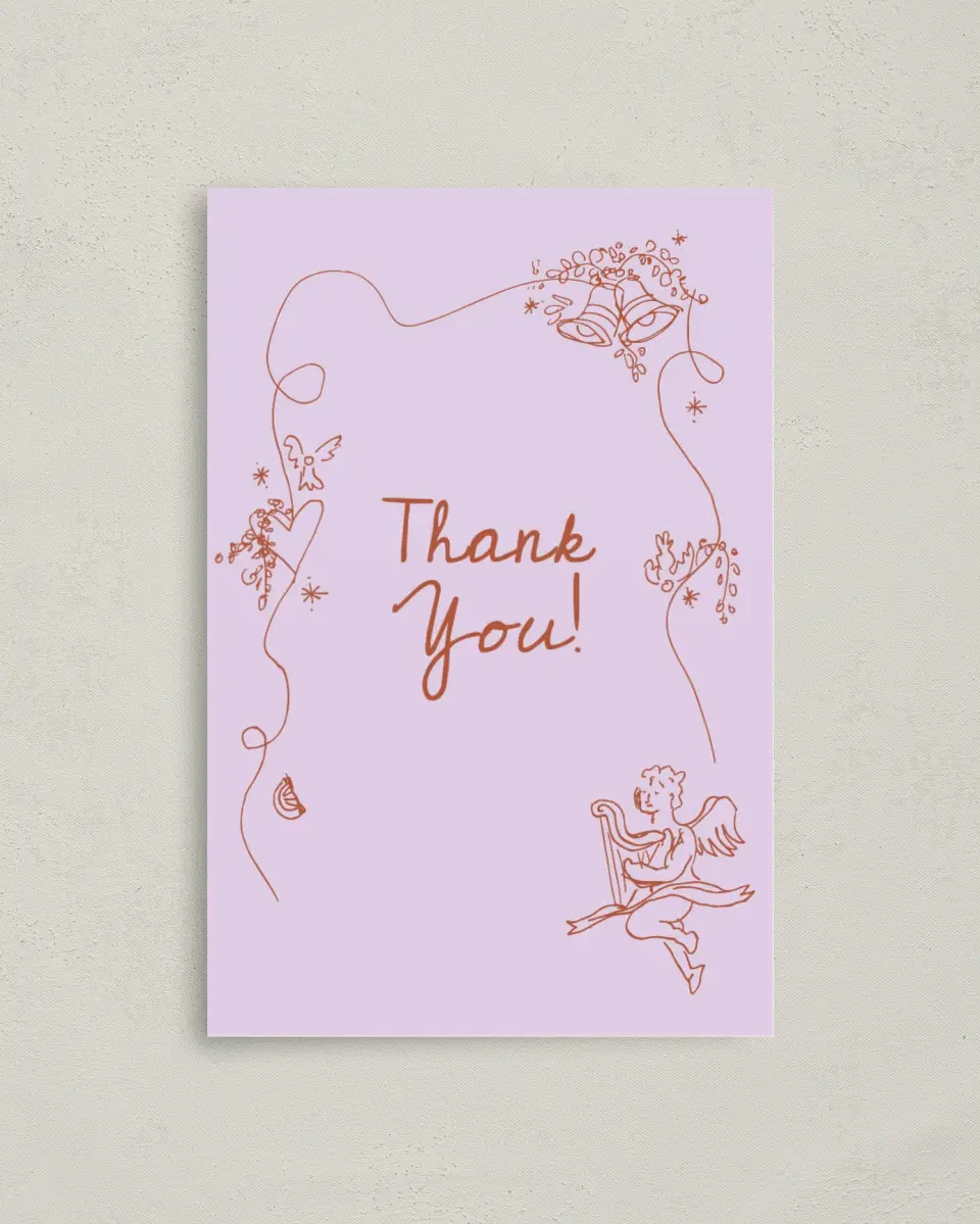 This is a 4" x 6" Folded Newlywed called Bridal Bells printed in full color on Premium Smooth paper