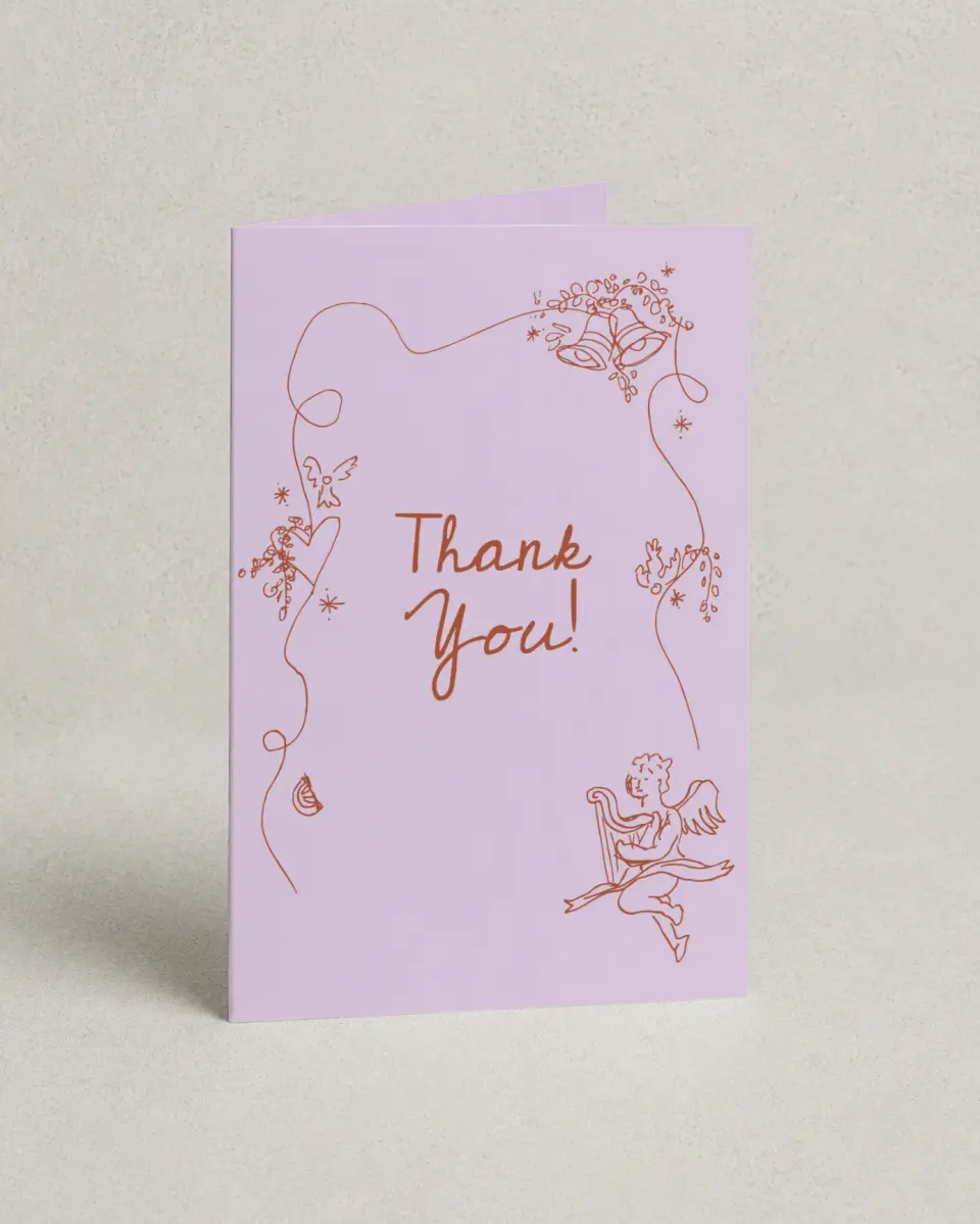 This is a 4" x 6" Folded Newlywed called Bridal Bells printed in full color on Premium Smooth paper