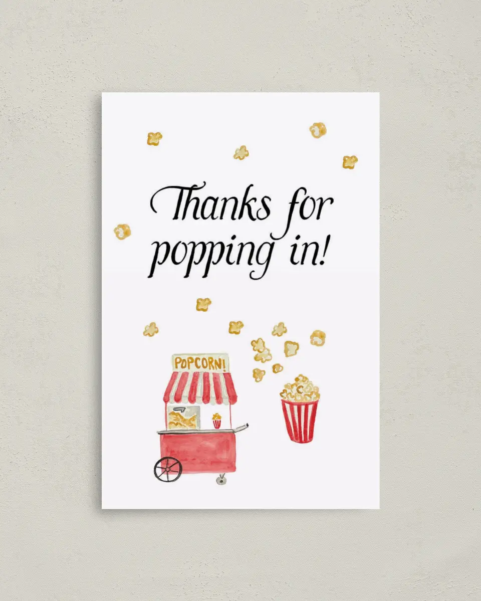 This is a 4" x 6" Folded Newlywed called Popped the Question printed in full color on Premium Smooth paper