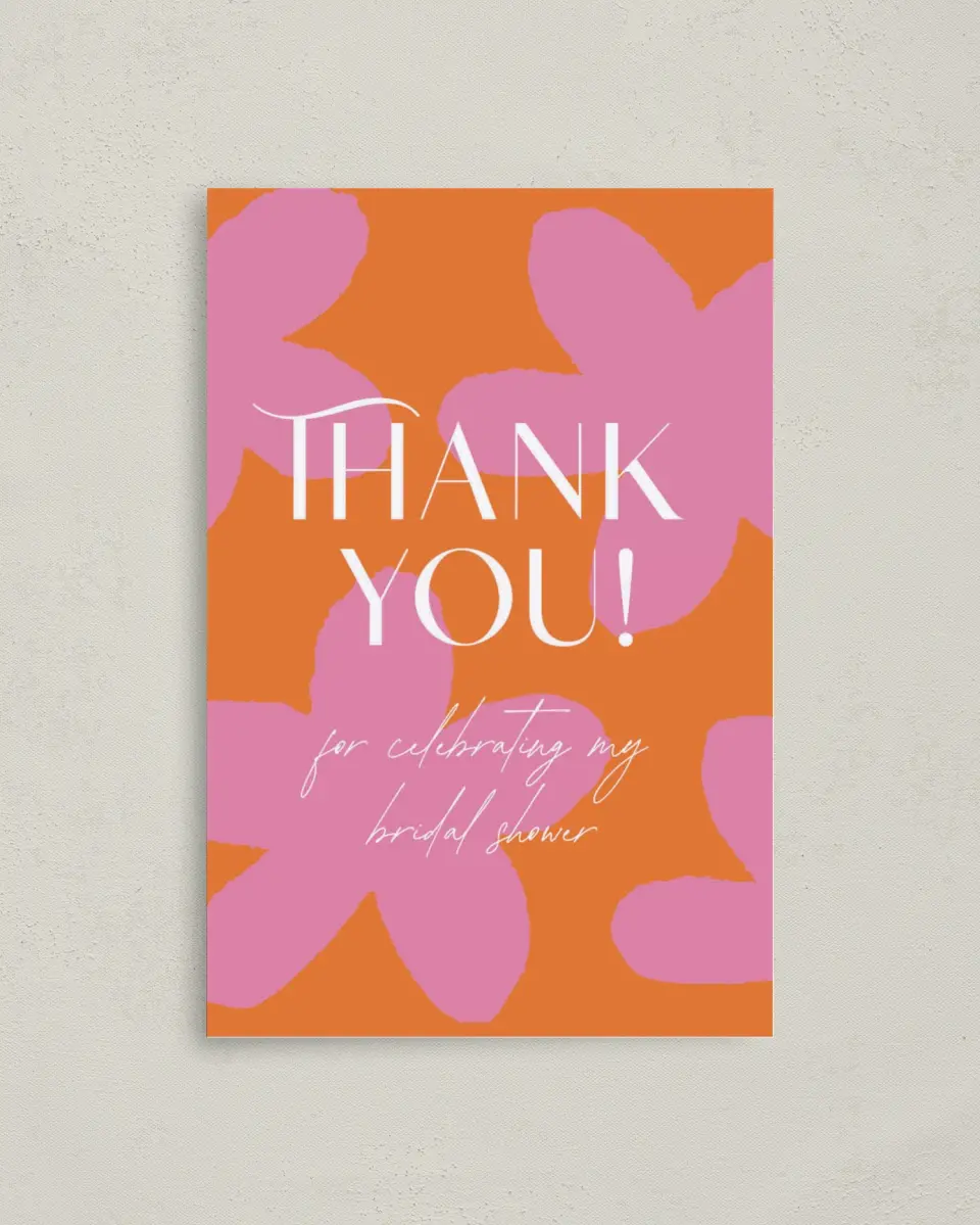 This is a 4" x 6" Folded Newlywed called Funky Fun printed in full color on Premium Smooth paper