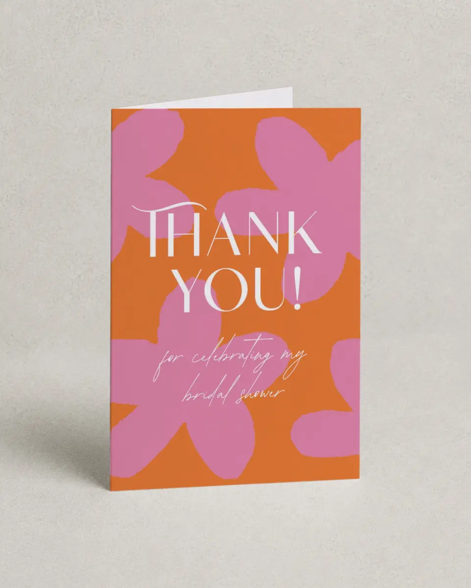This is a 4" x 6" Folded Newlywed called Funky Fun printed in full color on Premium Smooth paper