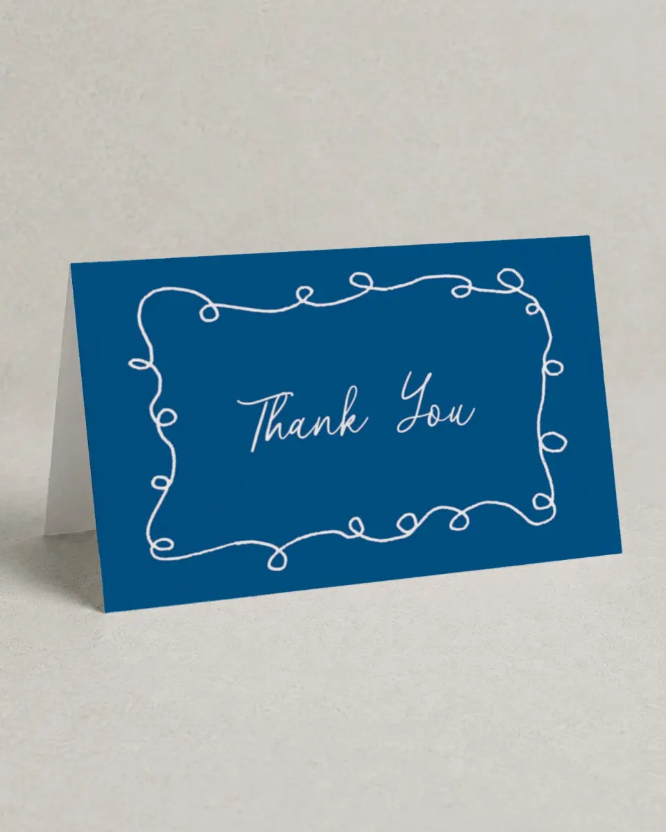 This is a 4" x 6" Folded Thank You Card called Birthday Brunch printed in full color on Premium Smooth paper