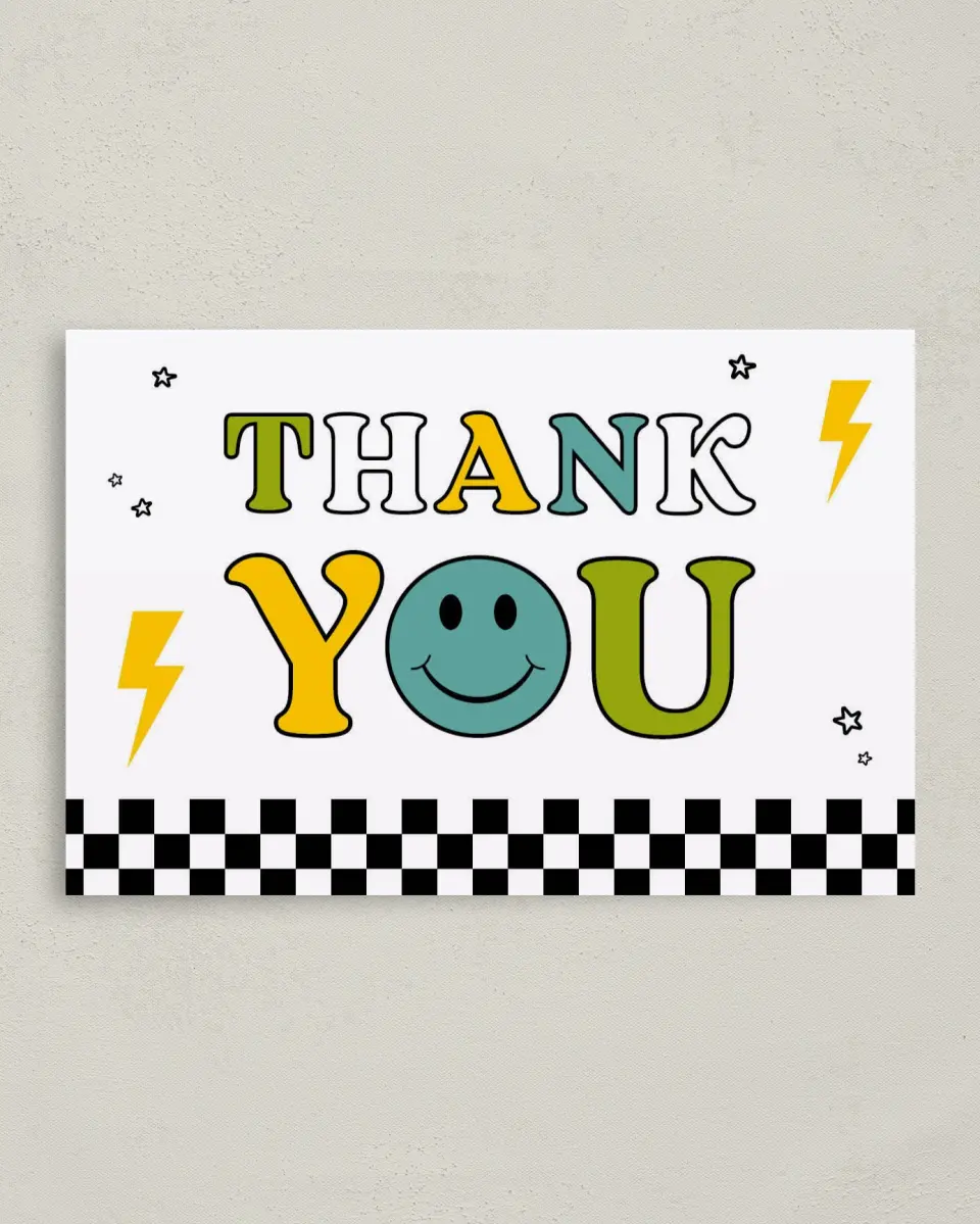 This is a 4" x 6" Folded Thank You Card called Two Cool printed in full color on Premium Smooth paper
