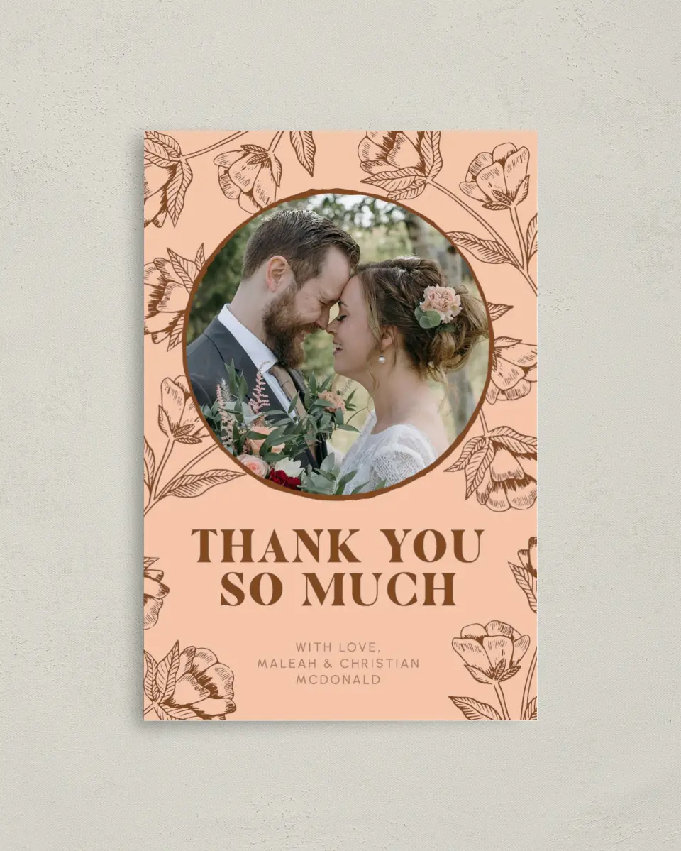 This is a 4" x 6" Folded Thank You Card called Agrestal printed in full color on Premium Smooth paper