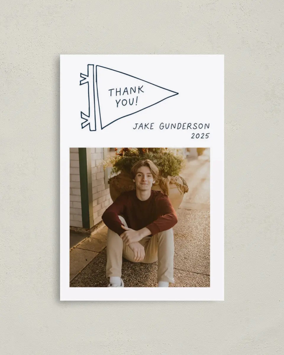 This is a 4" x 6" Folded Graduation Thank You Card called New Chapter printed in full color on Premium Smooth paper