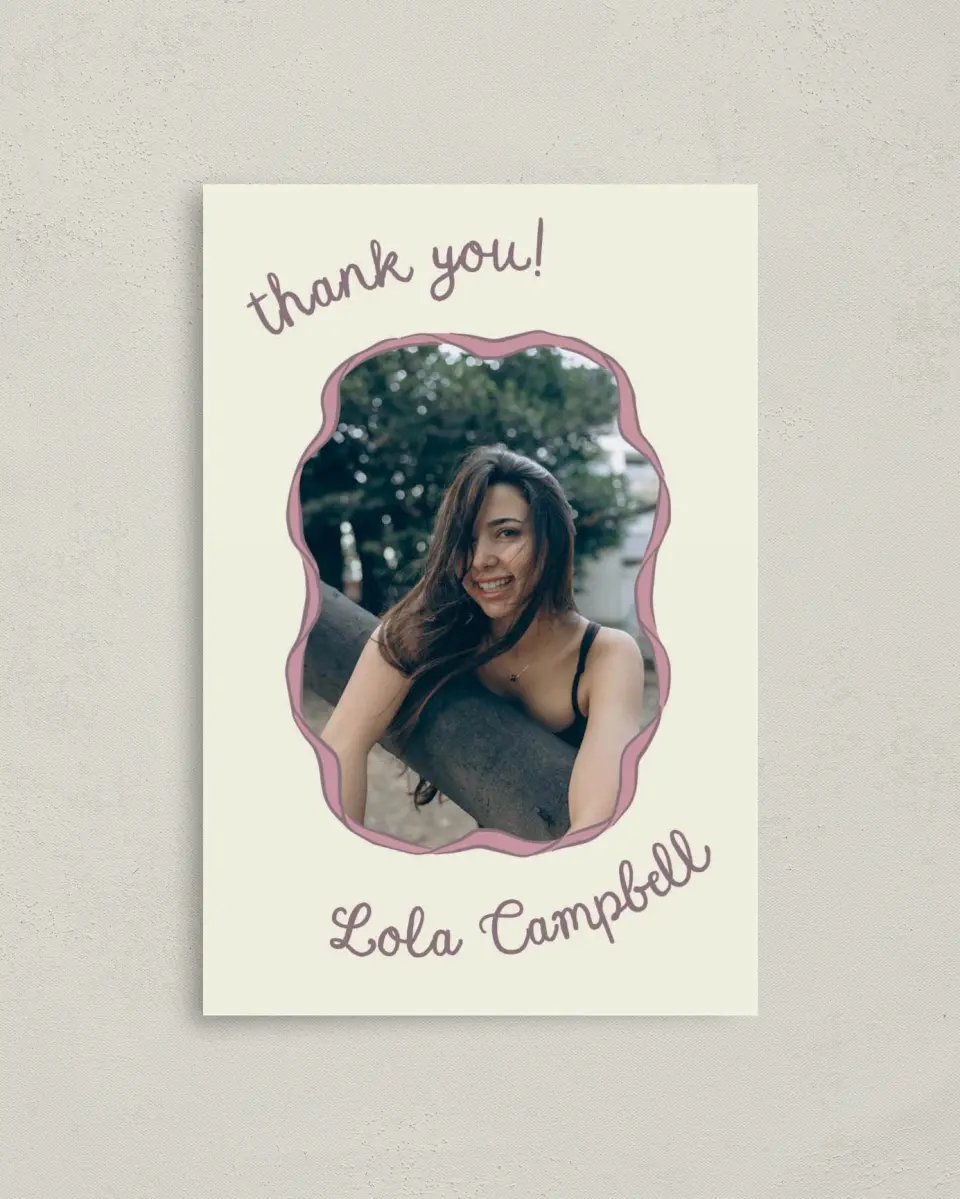 This is a 4" x 6" Folded Graduation Thank You Card called Wrapped in Success printed in full color on Premium Smooth paper