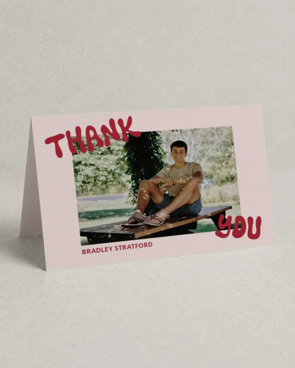 This is a 4" x 6" Folded Graduation Thank You Card called Final Countdown printed in full color on Premium Smooth paper