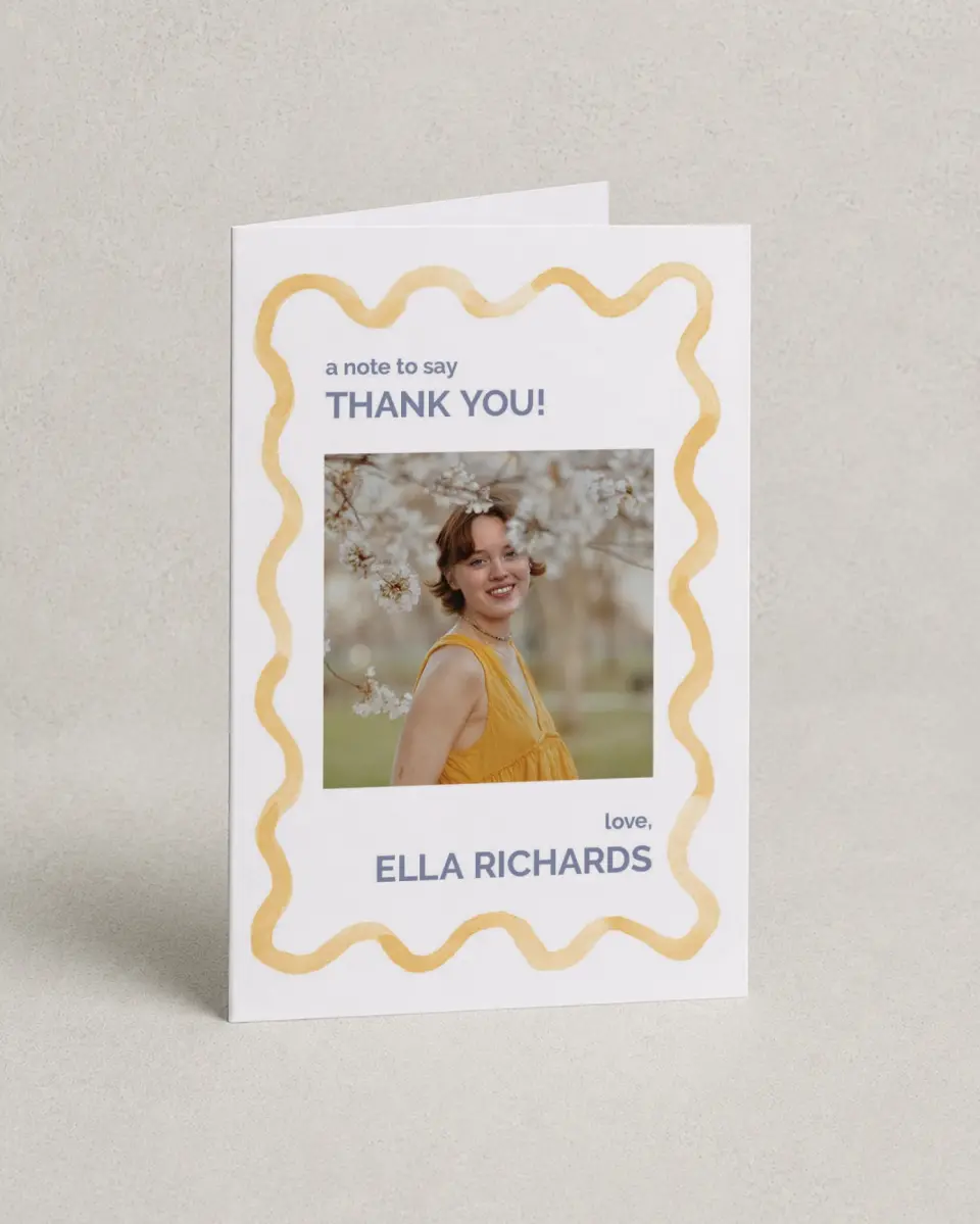 This is a 4" x 6" Folded Graduation Thank You Card called Future is Bright printed in full color on Premium Smooth paper