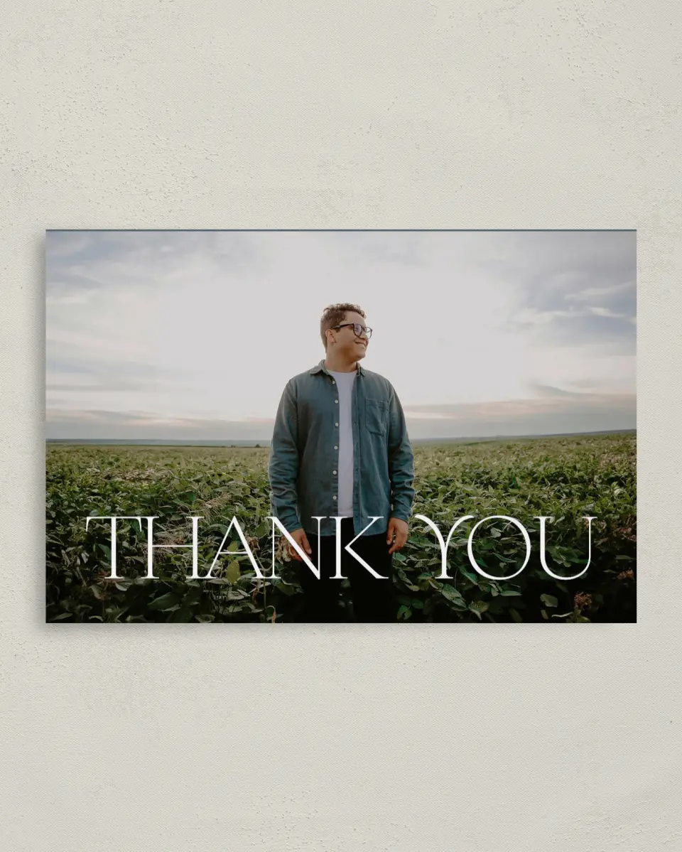 This is a 4" x 6" Folded Graduation Thank You Card called Future Bound printed in full color on Premium Smooth paper