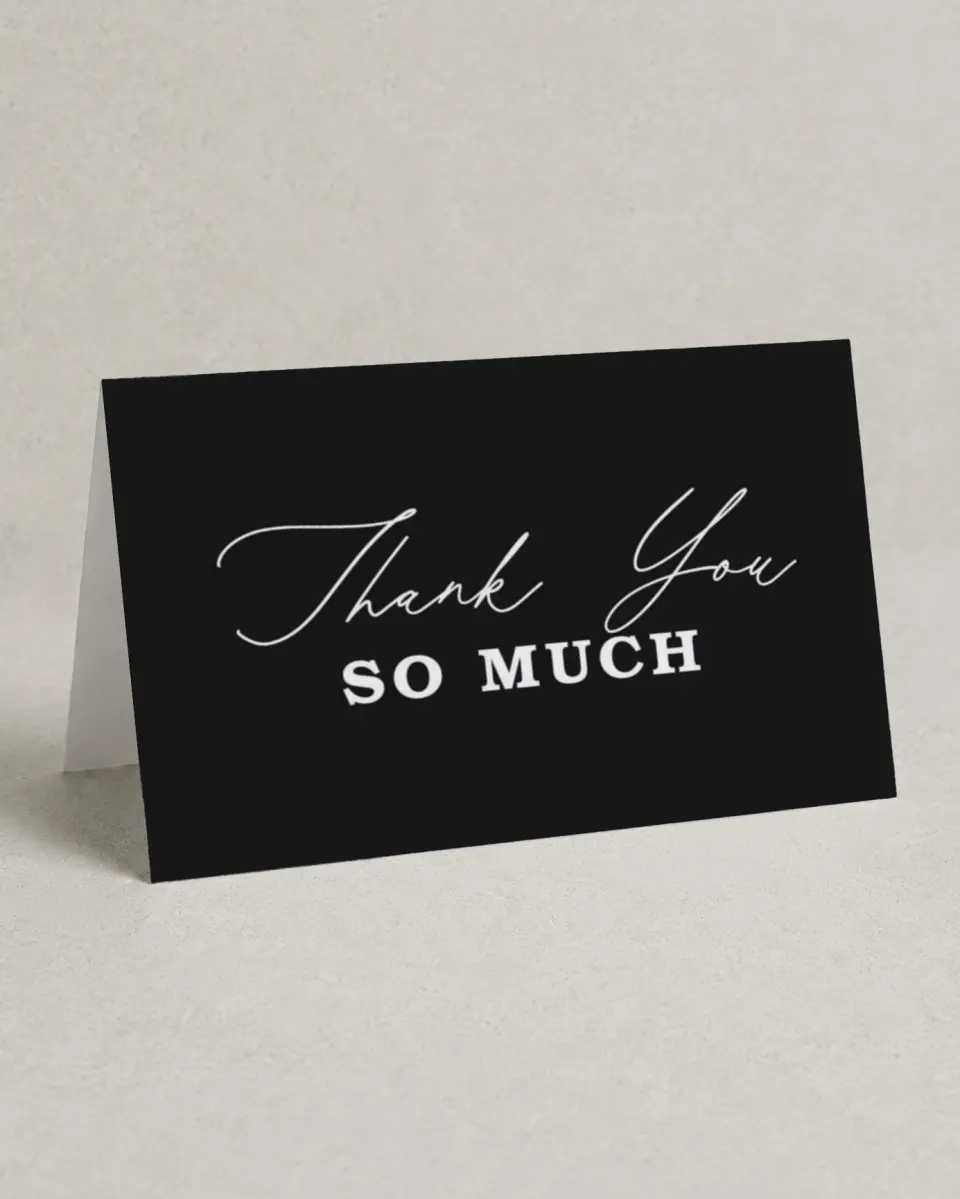 This is a 4" x 6" Folded Graduation Thank You Card called Let's Celebrate printed in full color on Premium Smooth paper
