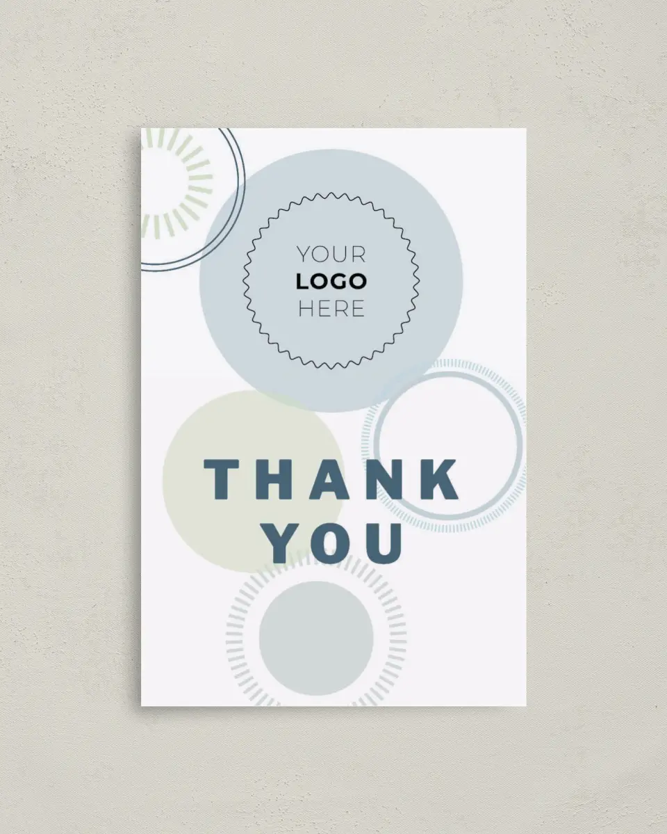 This is a 4" x 6" Folded Business Thank You Card called Popular Spot printed in full color on Premium Smooth paper
