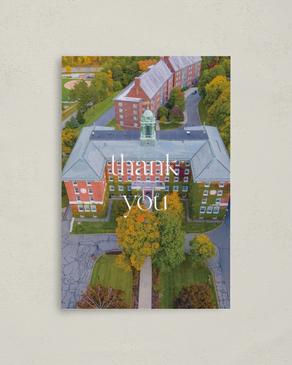 This is a 4" x 6" Folded Business Thank You Card called Scholarly Soirée printed in full color