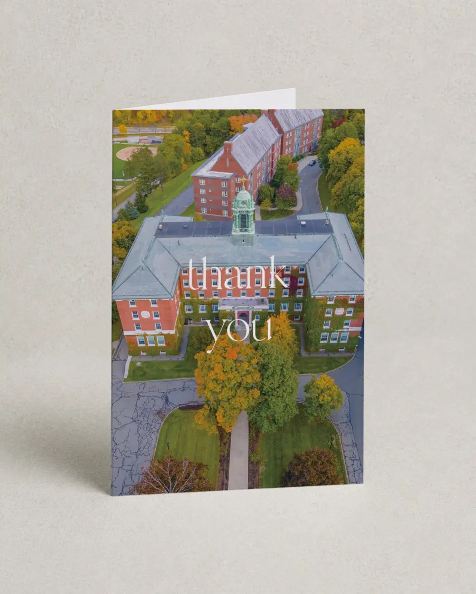 This is a 4" x 6" Folded Business Thank You Card called Scholarly Soirée printed in full color