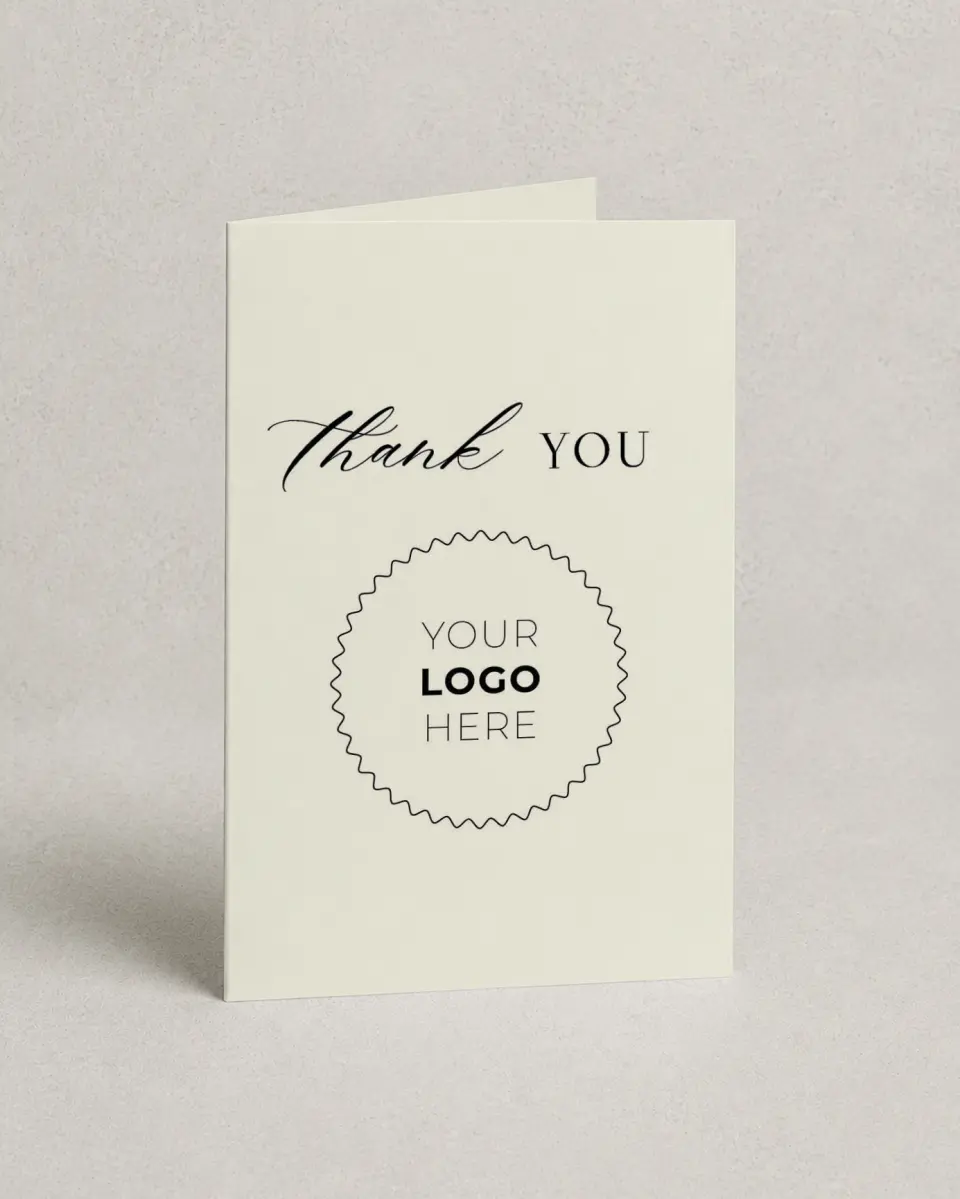 This is a 4" x 6" Folded Business Thank You Card called Giving Grace printed in full color